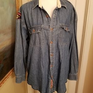 Buffalo Jean's Brand soft broken in denim shirt LG